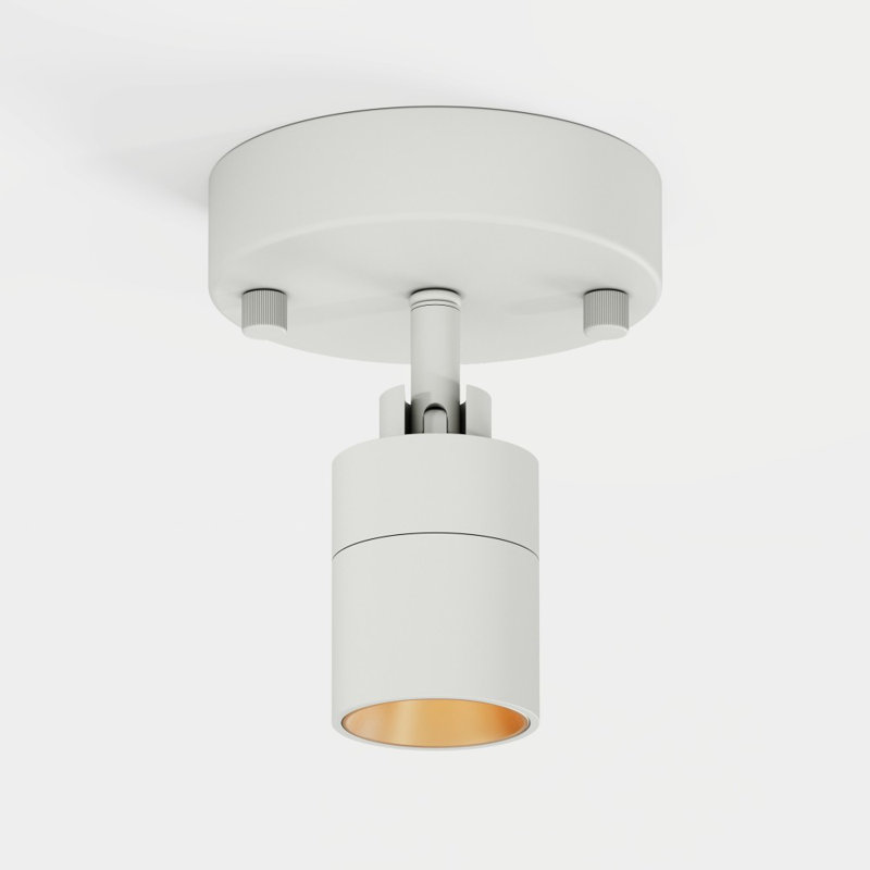 Shura Matte White Spot Light With Rotatable Head, Integrated LED Bulb, Flush Mount Wall Sconce, 5000K, 455 Lumens, 5000K