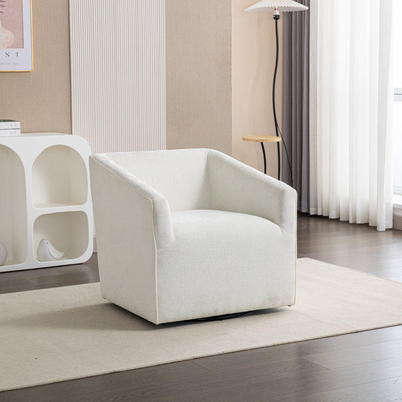 Fauteuil demi-tonneau pivotant à 360 ° Nice, Blanc