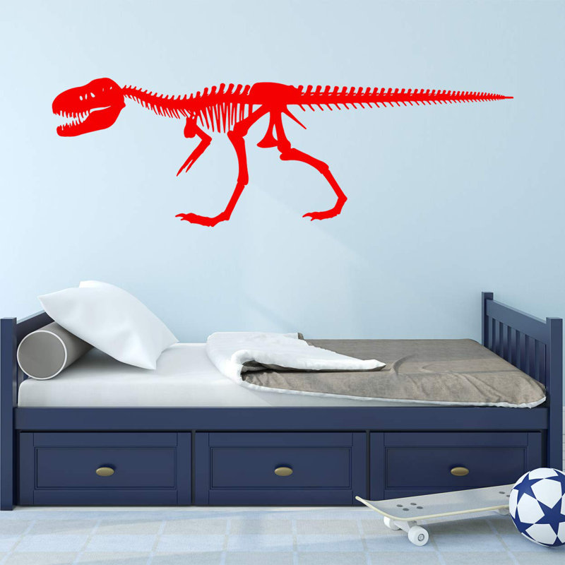Adhésif décoratif squelette de dinosaure Alvie, Rouge, H 8 po x l 22 po x P 0,01 po