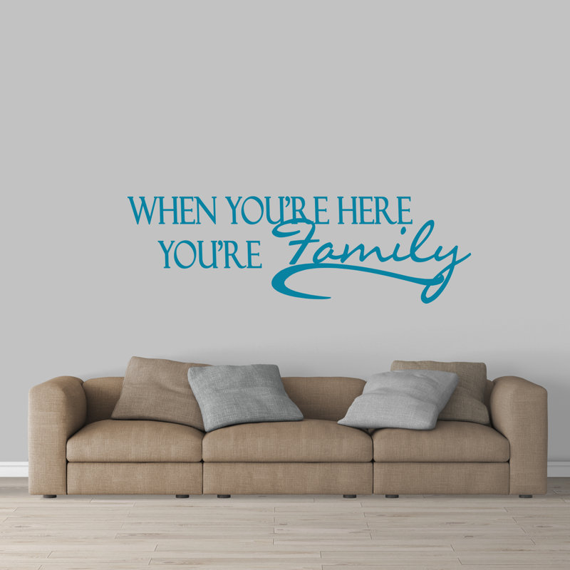 Adhésif mural "When you are you Famille", Bleu sarcelle