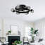 Ventilateur de plafond industriel 25,8 po avec télécommande, ventilateur de plafond 5 pales en ABS de petite taille pour salon, salle à manger, chambre à coucher, salle familiale, noir mat, 6 pièces E26 (n'inclut pas les ampoules)