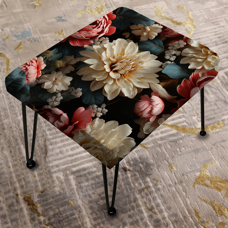 Renaissance Opulence Motif floral - Repose-pieds rectangulaire floral
