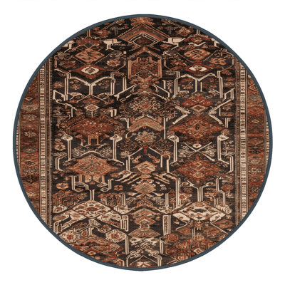 Tapis turc noir lavable à la machine