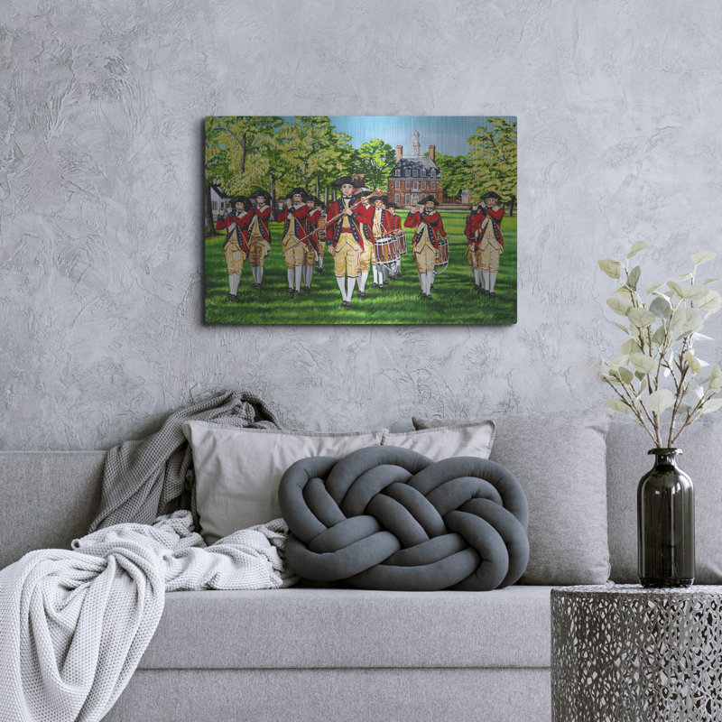 Art mural en métal «Fife & Drum» par Carolee Vitaletti, H 24 po x l 36 po