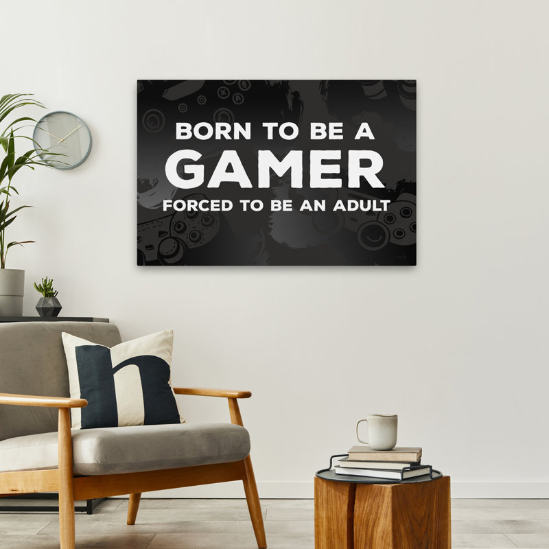 «Born To Be A Gamer» - typographie de jeu moderne «Born To Be A Gamer», H 24 po x l 36 po