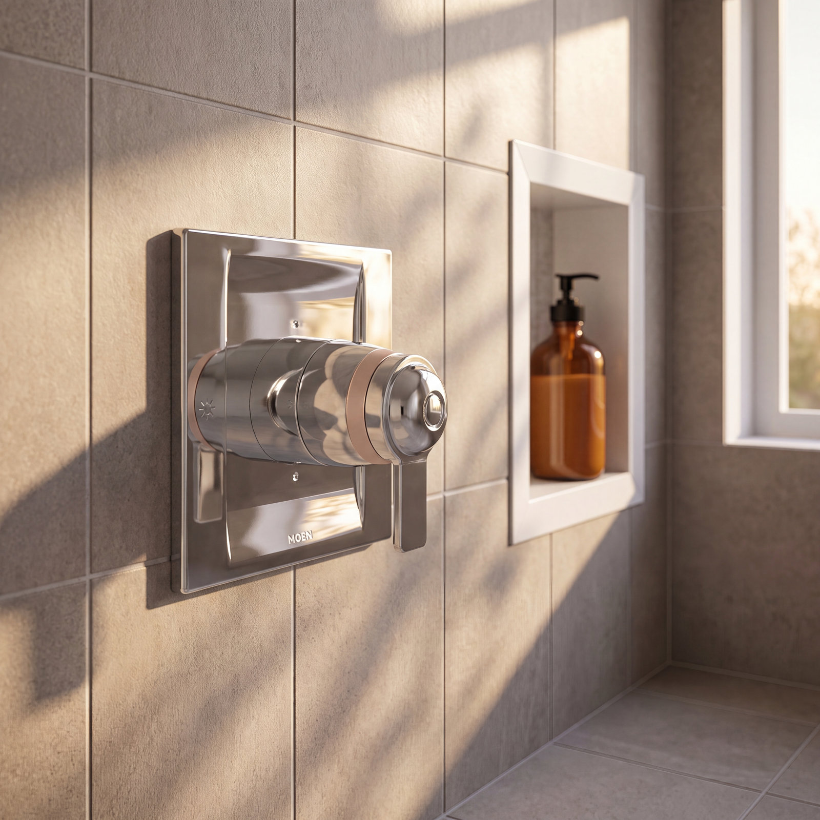 90 Degree ExactTemp Valve Trim with Lever Handle, Chrome
