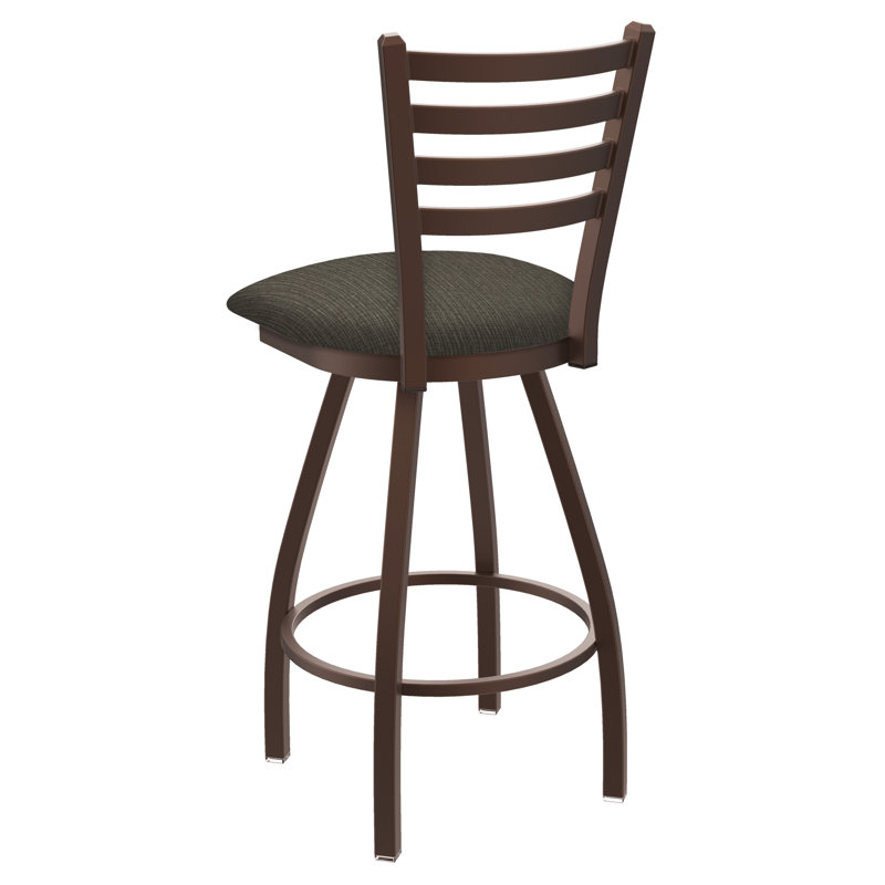 Tabouret de bar pivotant de 36" Evers, Bronze, Tissu - graphique calice, Tabouret de comptoir (siège d'une hauteur de 25 p