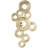 Metal Stacked Circle Ring Abstract Gold Wall Decor with Groove Texture
