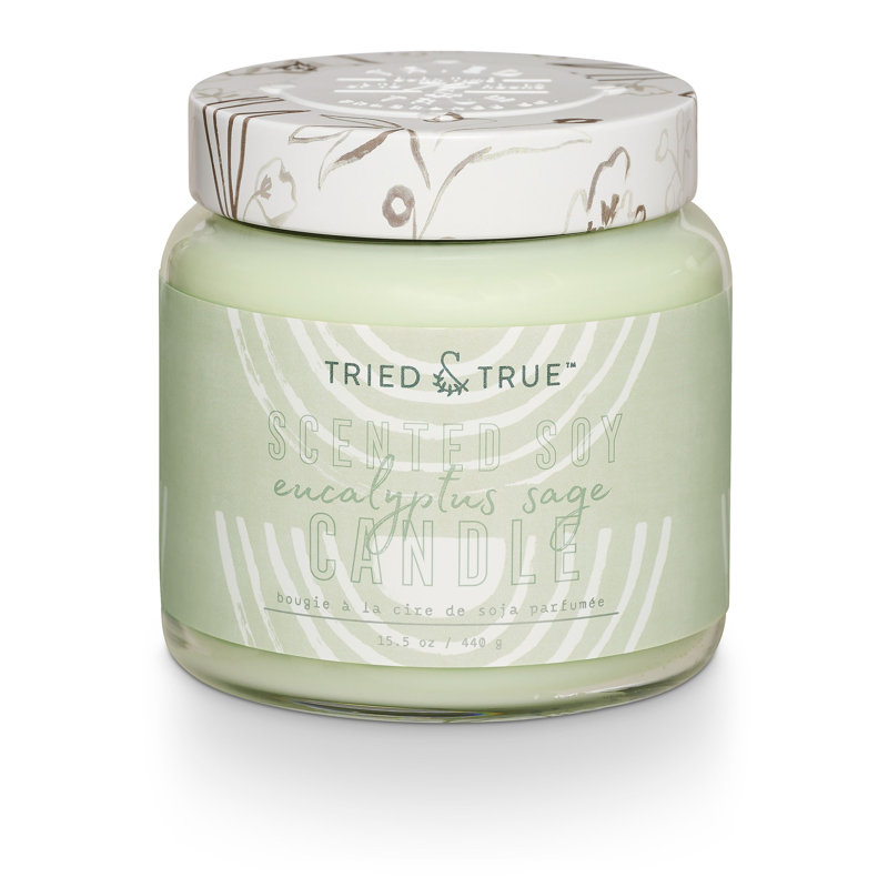Large Silver Jar Eucalyptus Sage Scented Soy Candle