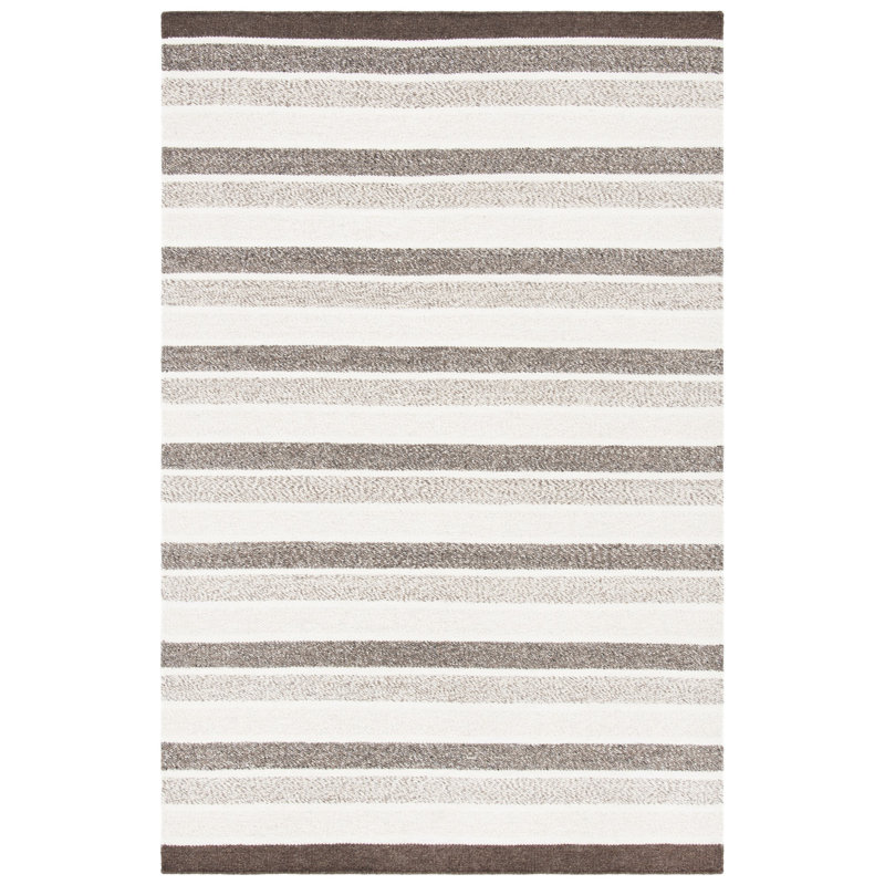Tapis rayé en laine / coton à tissage plat Bierstadt, Rectangle 5 pi x 8 pi