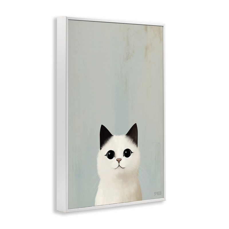 «Peeking White», estampe numérique par Roozbeh Bahramali, Giclée encadrée blanc bord de mer, H 24 po x l 16 po