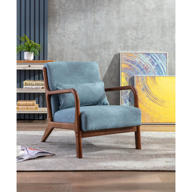 Daveontae Upholstered Armchair, Turquoise Polyester Blend