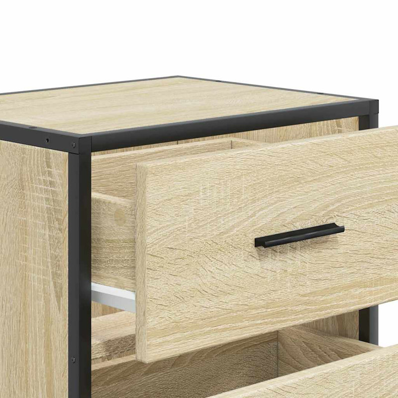 40cm W Metal Bedside Table, Sonoma Oak
