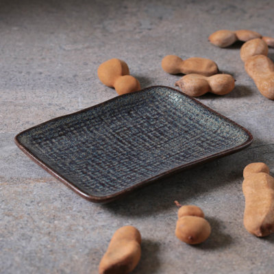 Assiette à sushi en grès 7,08 po Titanium Commercial