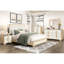 Lit à panneau grand contemporain, tête de lit à DEL, couleur naturelle et blanche, cadre de lit en bois, résistant aux égratignures, mobilier de chambre à coucher, sommier tapissier, bois d'ingénierie, utilisation, requis-652414084