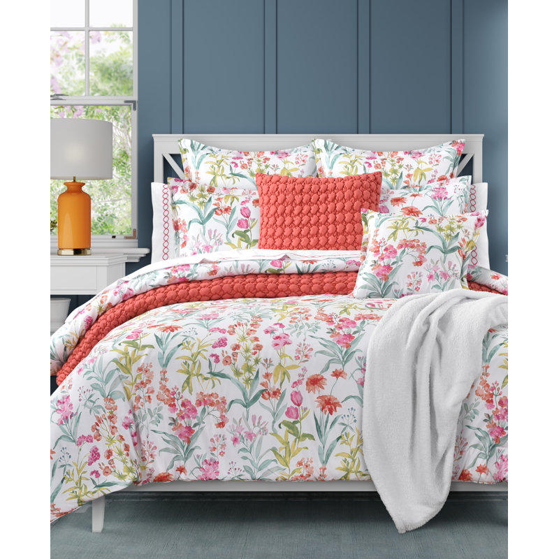 Tahlia 2 pièces Ensemble d'édredon rose, Édredon pour grand lit + 2 taies décoratives sta