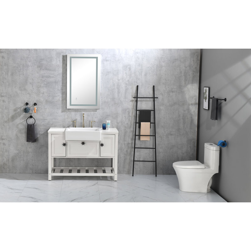 Miroir mural de salle de bain lumineux 36 * 24 à DEL avec luminosité élevée et fonction anti-buée séparément