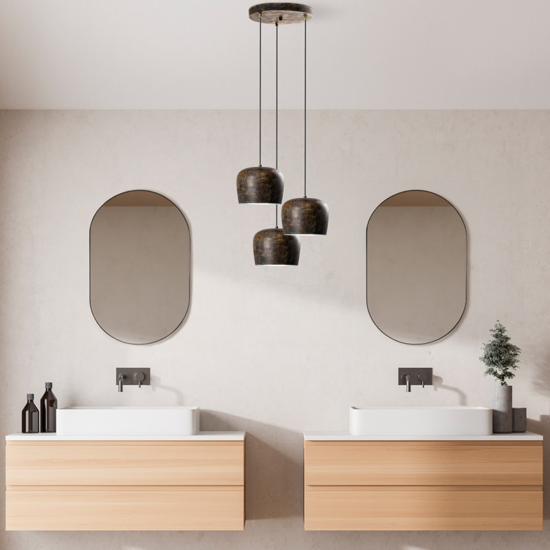 Elegant Adjustable Chandelier, Antiquation Finish, 17.7 in Diameter | Metal Body, Height: 17.7 to 44.9 in | 3 x E27 Max 40W | Perfect for Dining Room, Living Room & Entryway | Stylish and Functional Lighting Solution