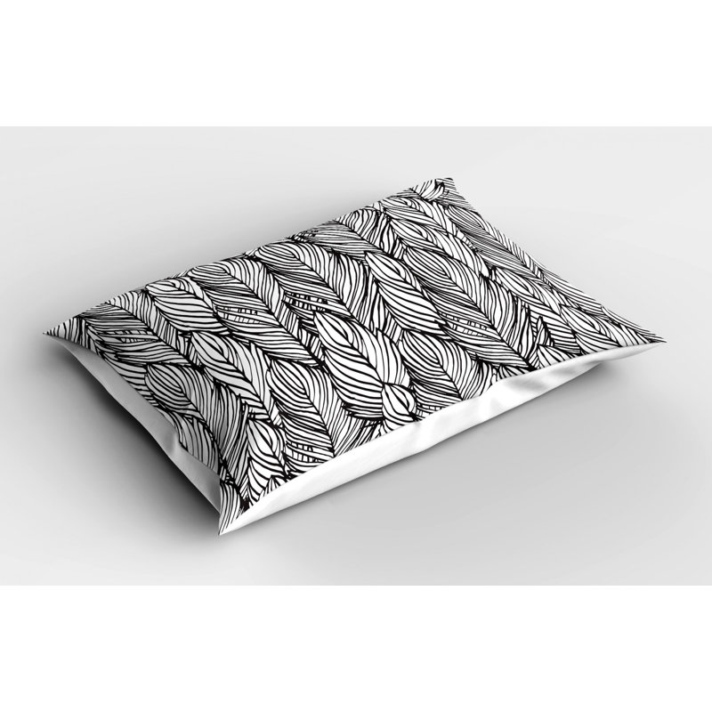 Feathers Polyester Sham Set, Queen