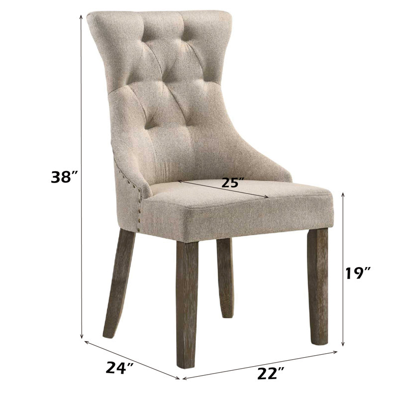 Chaise d'appoint rembourrée en tissu capitonné Rufus