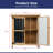 Wood & Metal Outdoor Storage Cabinet with Waterproof Roof, Garden Tool Shed with 4 T-Hinge, 4 Adjustable feet and Magnetic Door, 2 Removable Shelves, Easy Installation