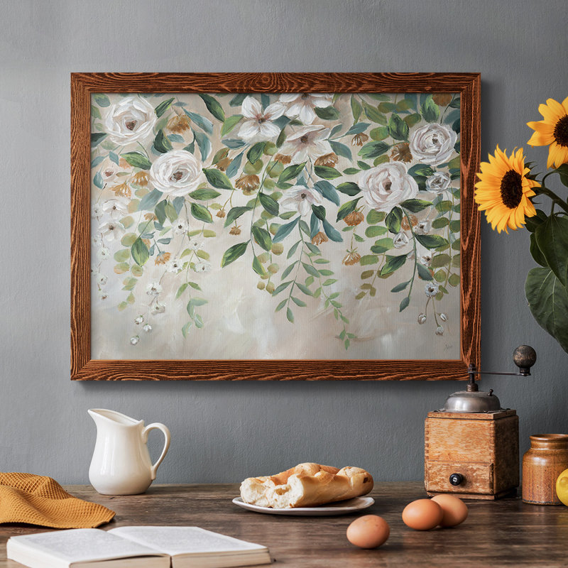 Cascade de fleurs encadrées sur toile, Érable, H 18 po x l 26 po x P 1,5 po