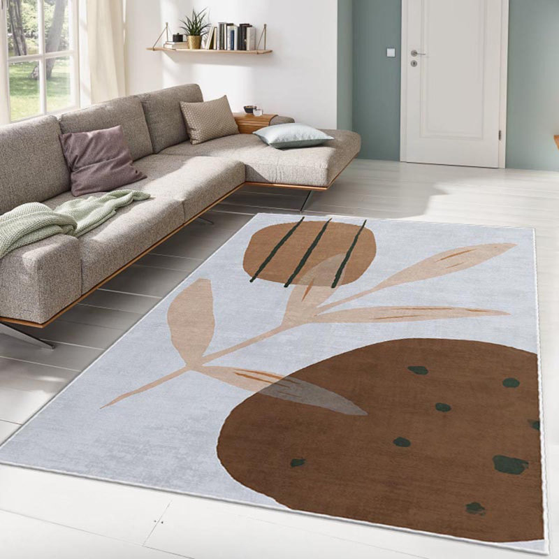 Non-Slip Area Rug, 100% Polyester, 47.2 x 70.9 inches | Raschel Knitting, Pile Height: 0.4 inches | Woven Carpet with Felt Dot Underside, Machine Washable | Stylish Digital Print Design for Home Decor