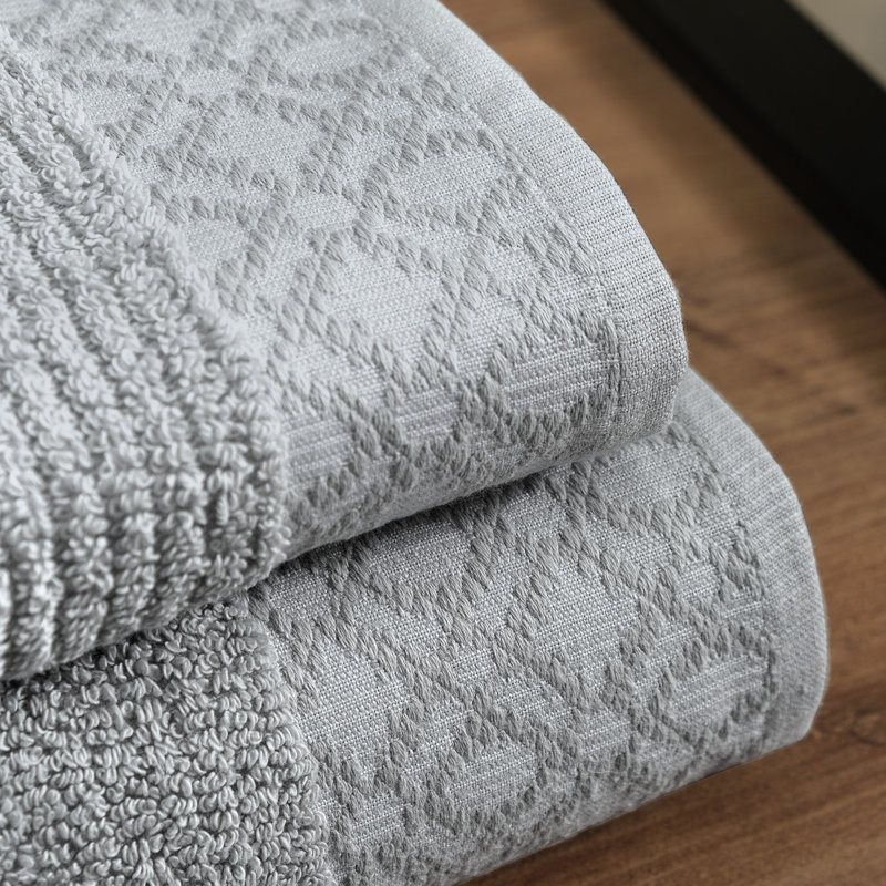 Shalyssa Turkish Cotton Midweight Hand Towel, Light Gray
