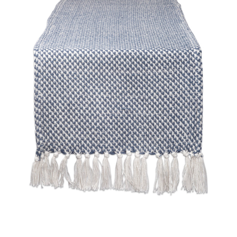 Chrystian Solid Color 100% Cotton Table Runner, French Blue