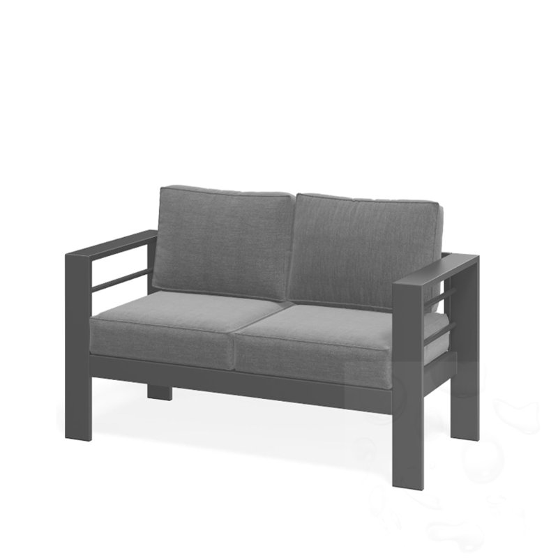 2-seat Outdoor Sofa with Cushions, Gray, Gray