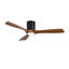 Ventilateur de plafond en bois massif de 52 pouces avec luminaire à DEL à intensité variable à intensité variable à 6 lumières à DEL pour montage sur patio, salon, chambre à coucher, bureau, intérieur (noir mat + bois)-128776887