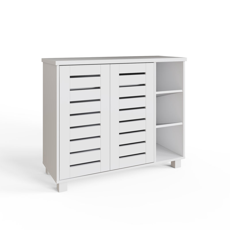 15 Pair Shoe Storage Cabinet, White