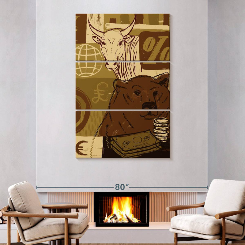 Brampt Bull And Bear, 74" H x 48" W