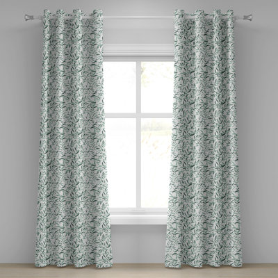 Sateen Semi Sheer Curtains / Drapes Pair