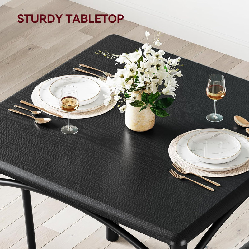 Dining Table Set for 2, Kitchen Table with 2 Upholstered Chairs