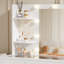 49.2" Makeup Vanity With 8 Drawers & Power Outlet And Glass Top 