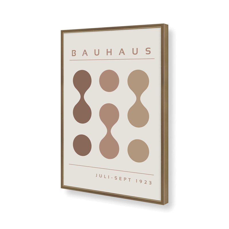 Brun Bauhaus Flow I, impression , H 25,25 po x l 19,25 po, Or brossé