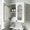 Armoire murale arquée en verre, armoire de rangement flottante pour salle de bain avec tablette ajustable