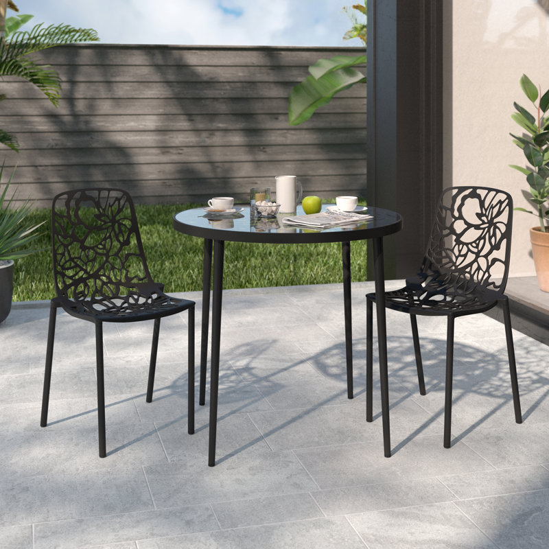 Ensemble bistro long en aluminium 31,1 po Houser, Noir