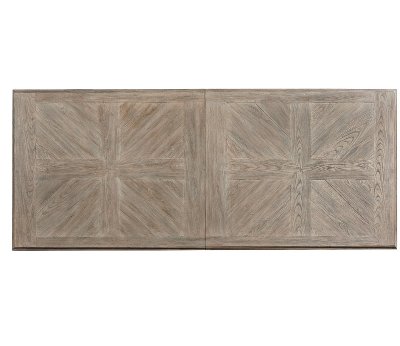 Parch Finish Reclaimed Wood & Marble Extendable Dining Table