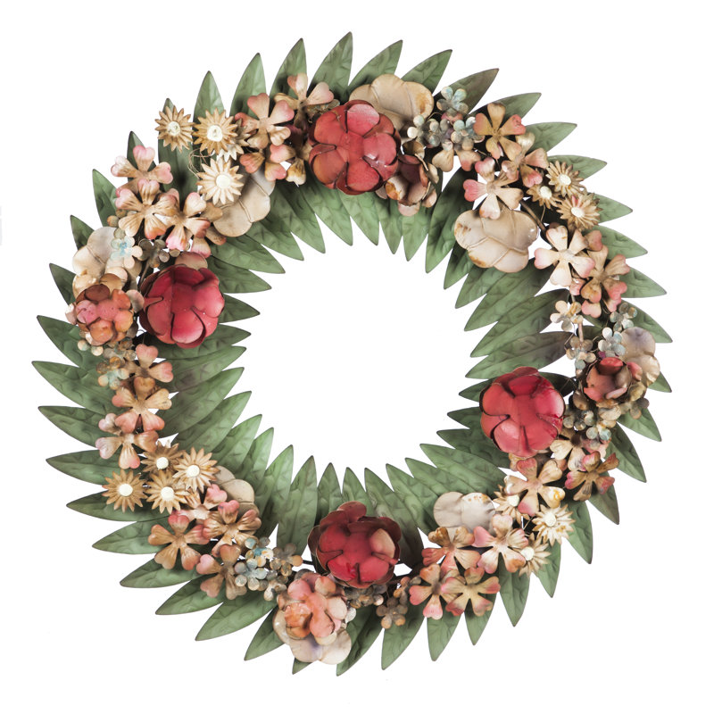 Couronne florale en métal, 23 po