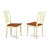 5 Piece Kitchen Table Set for 4 Includes a Round Dining Table with Pedestal and 4 Dining Room Chairs, 42x42 Inch, Buttermilk & Cherry-872227035