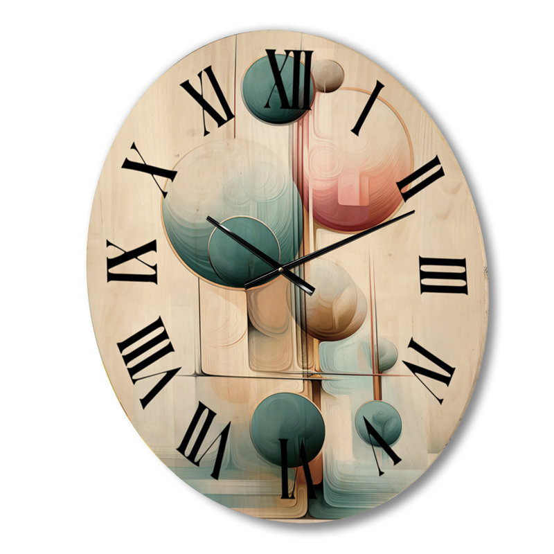 Horloge murale circulaire surdimensionnée Fusion of Blue Retro I, Grand