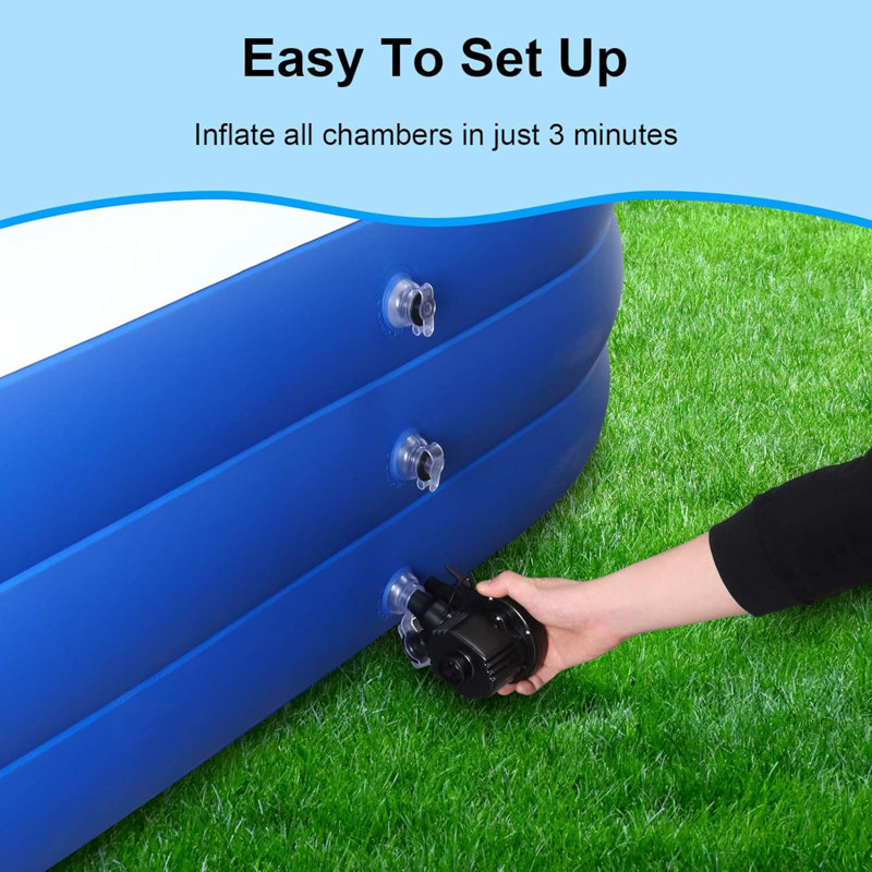 Blue and White Rectangular Inflatable Family Pool