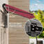 Auvent de patio 10 pi x 8 pi - Protection solaire rouge. Et eau - Tissu, cadre en aluminium, manivelle manuelle pour terrasse, balcon, cour rétractable rouge. Tissu aquatique. Cadre. Manivelle. Fixation sur plusieurs surfaces. Parasol