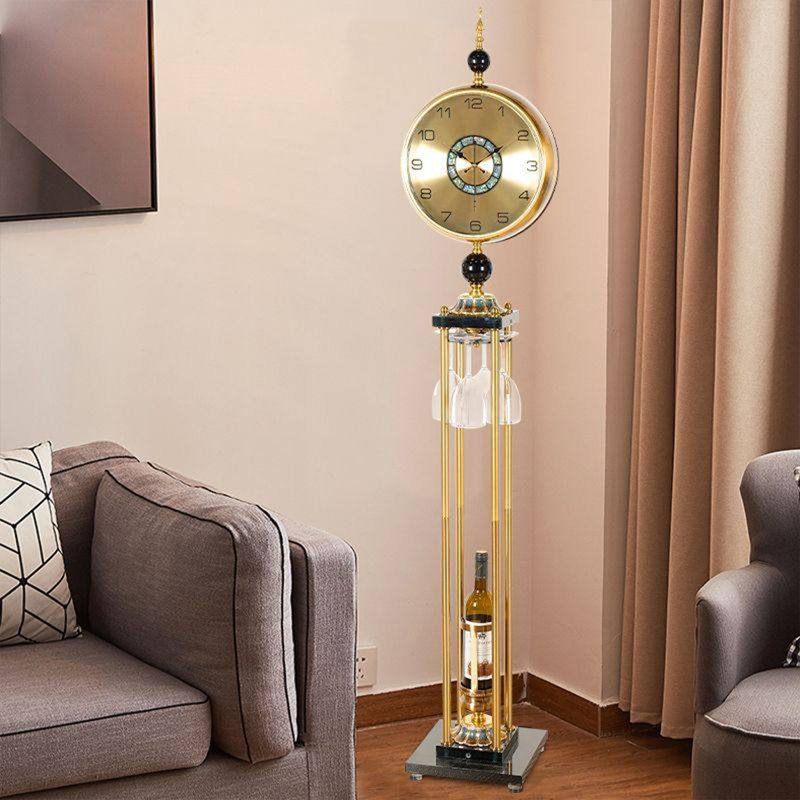 63.39"European-style golden floor-standing wall clock large decorative clock piece