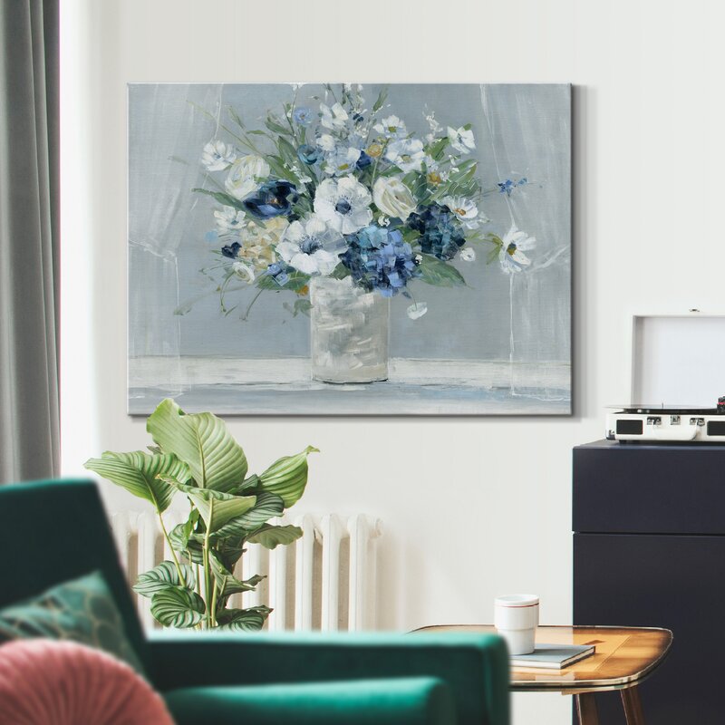 Hydrangea Wall Decoration - Be Happy Blue On Canvas Print