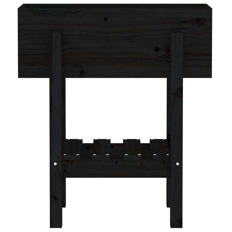 Balliett Wood Planter Box, 62cm W x 30cm D x 69cm H, Black
