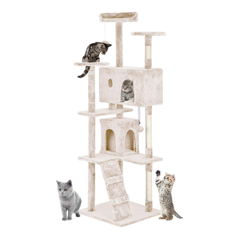 Tour pour arbre à chat Derrell, Beige, H 70 po x l 21,3 po x P 21,3 po