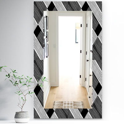 Miroir mural traditionnel check stripes and